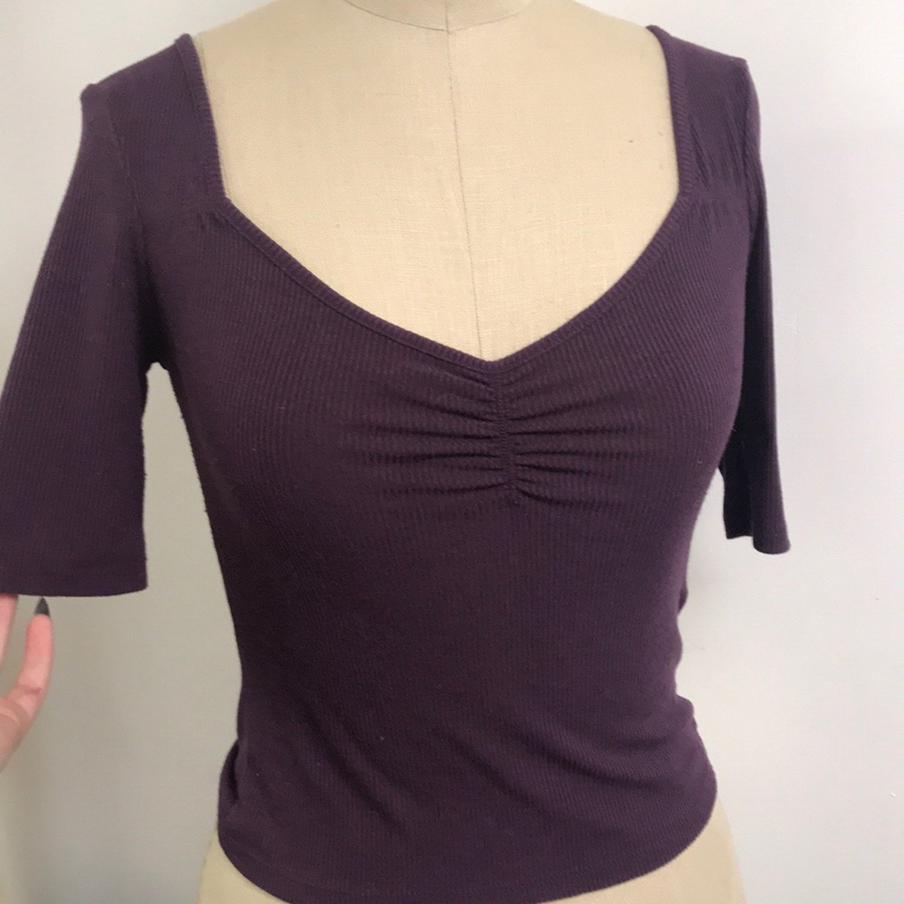 Purple v neck shirt
